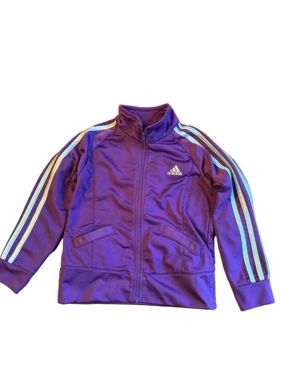 Youth Adidas Purple Full Zip Track Jacket Size 5 b1557
